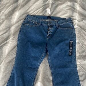 J. Crew Dark Blue mid rise flare crop Jeans